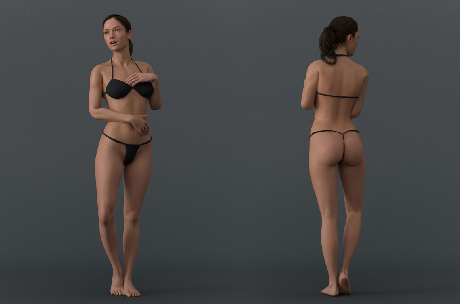 Female Full Body Rig Low-poly 3D model_4