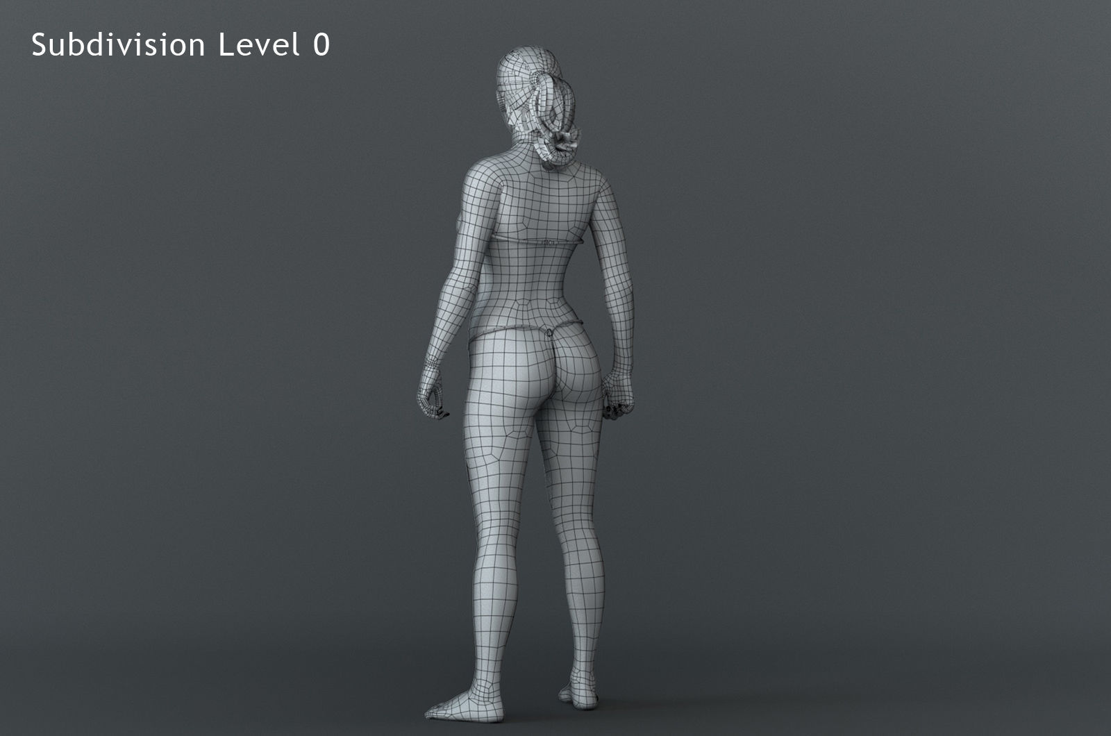 Female Full Body Rig Low-poly 3D model_16