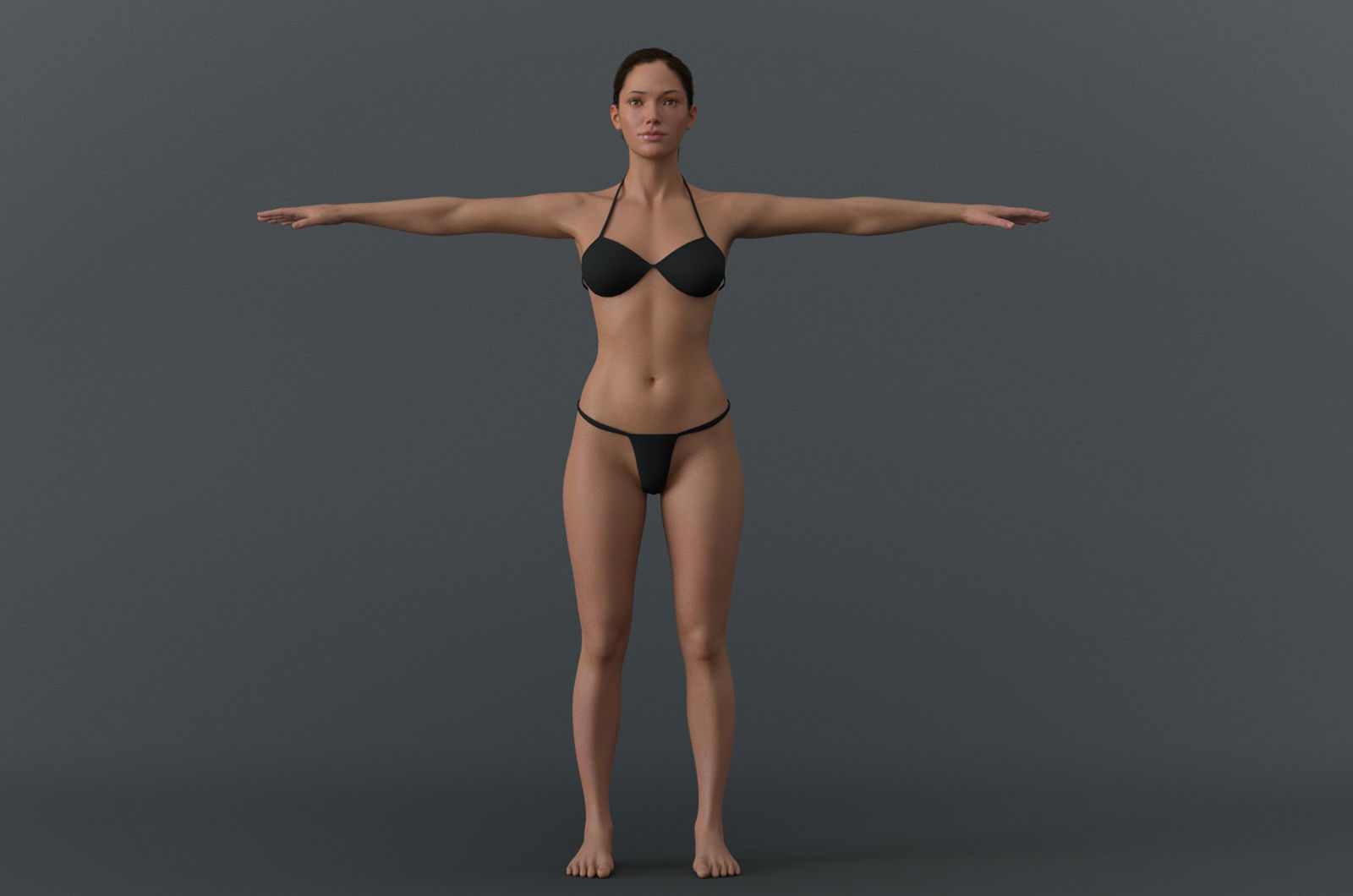Female Full Body Rig Low-poly 3D model_8