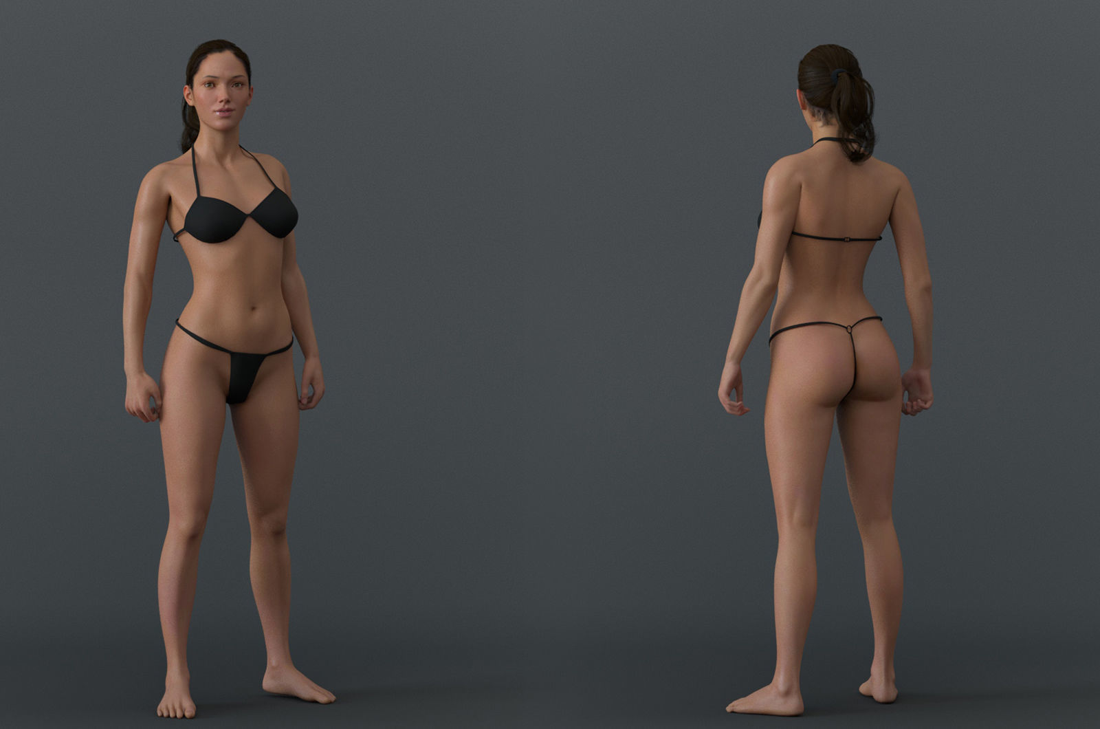 Female Full Body Rig Low-poly 3D model_5