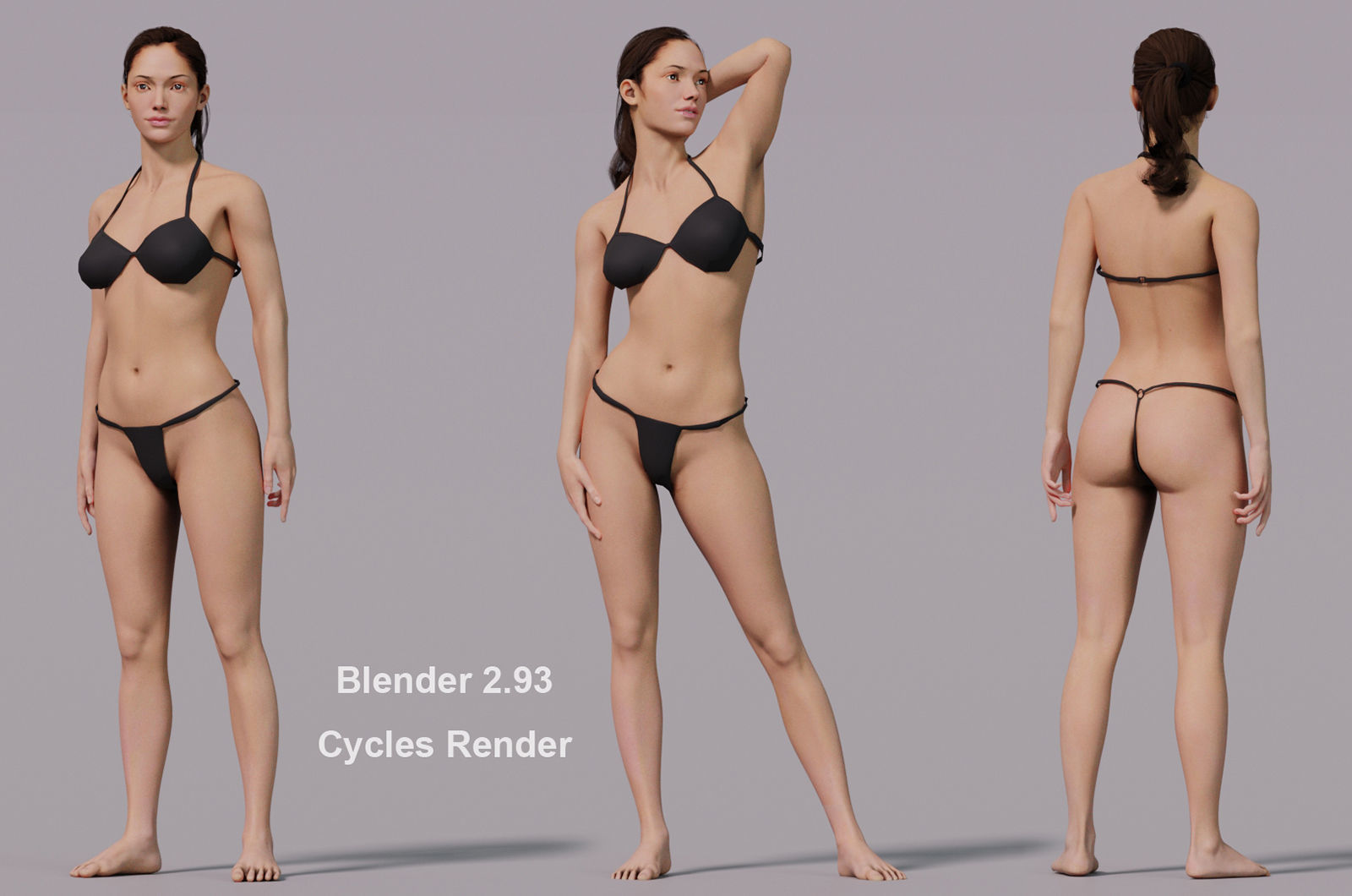 Female Full Body Rig Low-poly 3D model_12