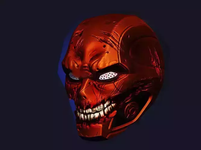 Red Hood Helmet - Jason Todd Red Hood Cracked Helmet Cosplay 3D print model