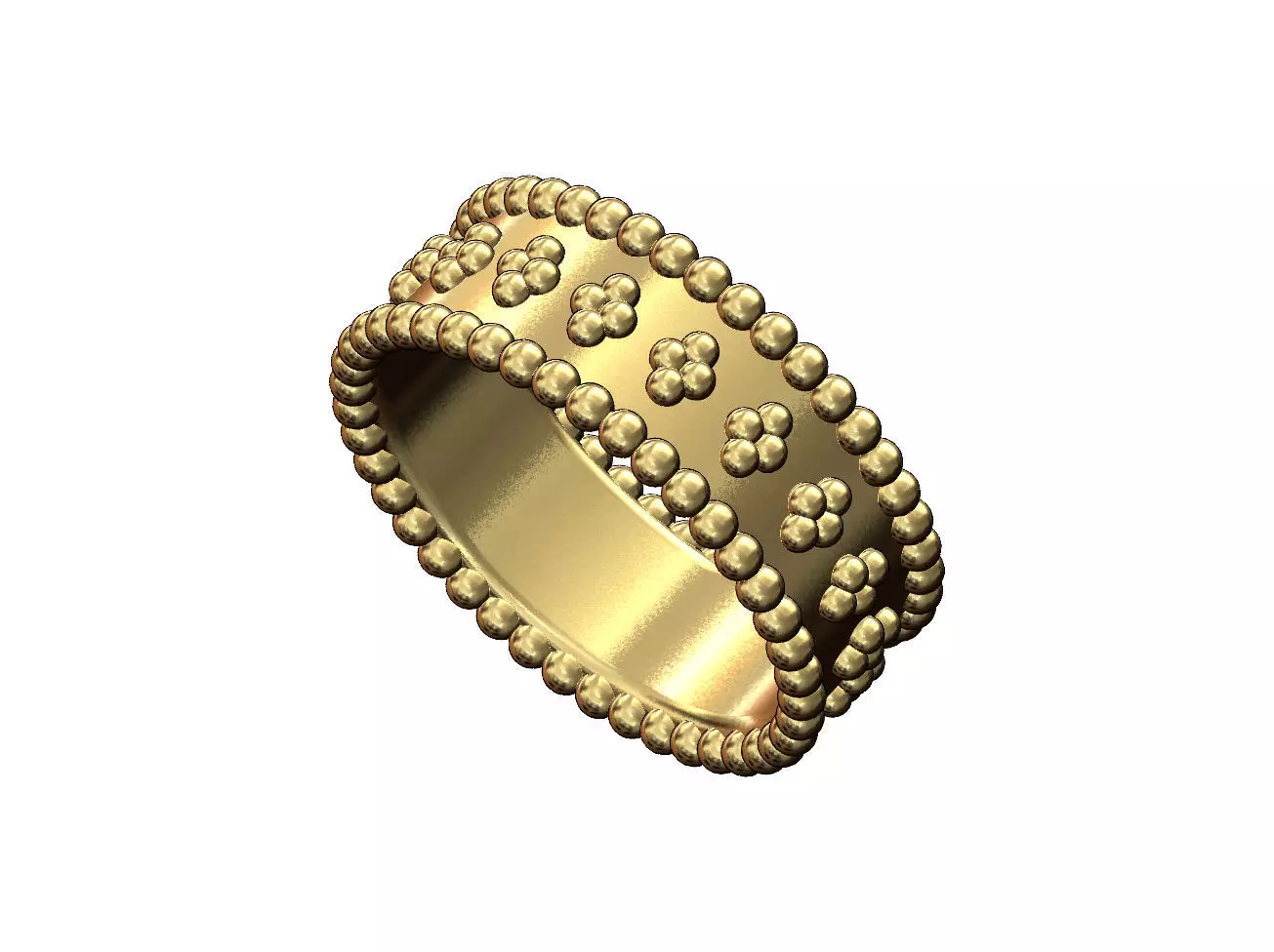Beaded sides and ornament fashion band US sizes 5to10 3D print model
