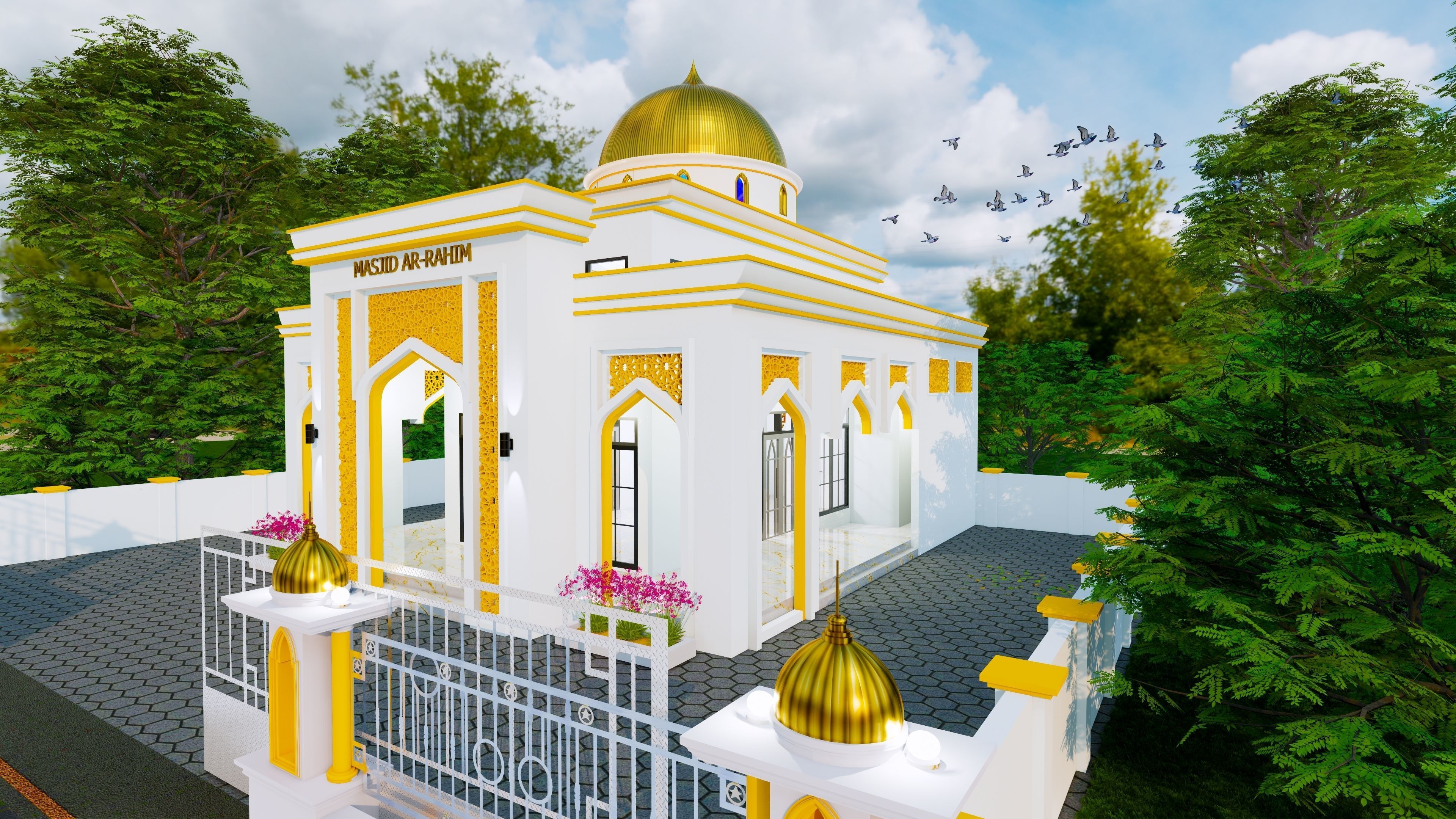 Mosque or Mushola or Prayer Room 3D Architecture design Model  3D model_3