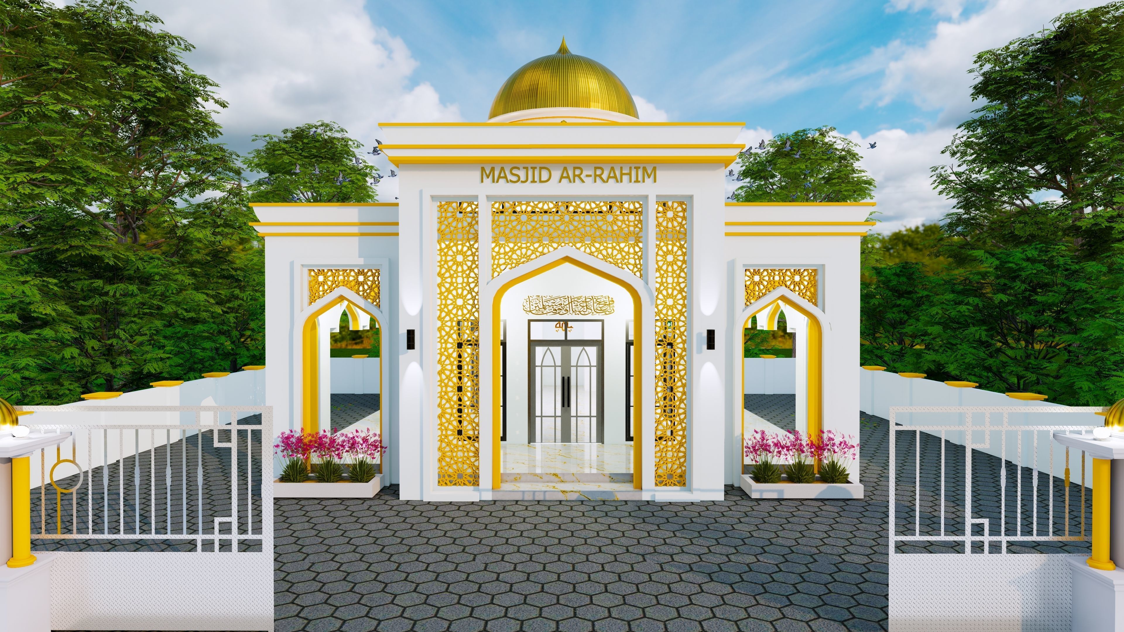 Mosque or Mushola or Prayer Room 3D Architecture design Model  3D model_4