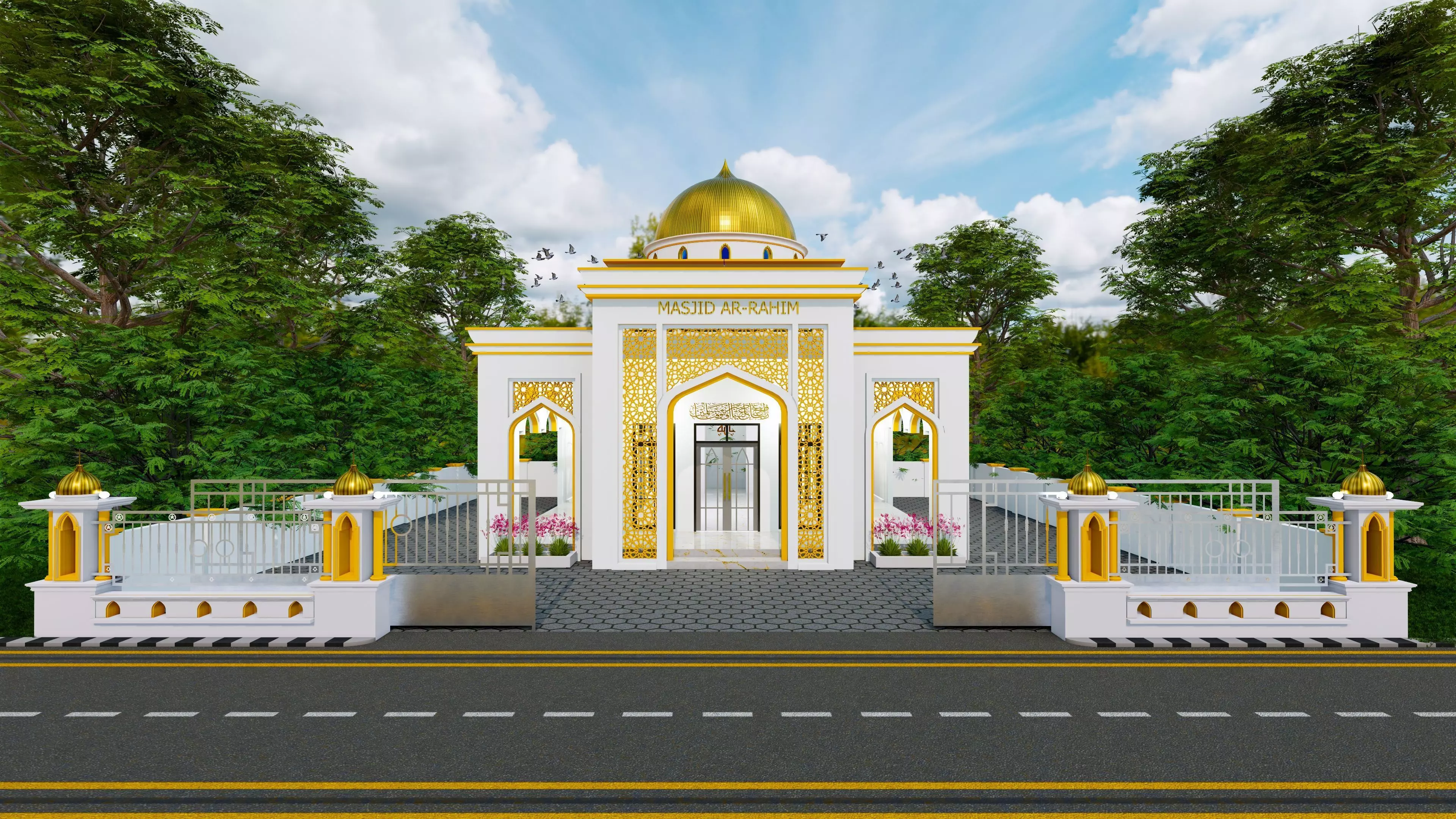 Mosque or Mushola or Prayer Room 3D Architecture design Model  3D model_0