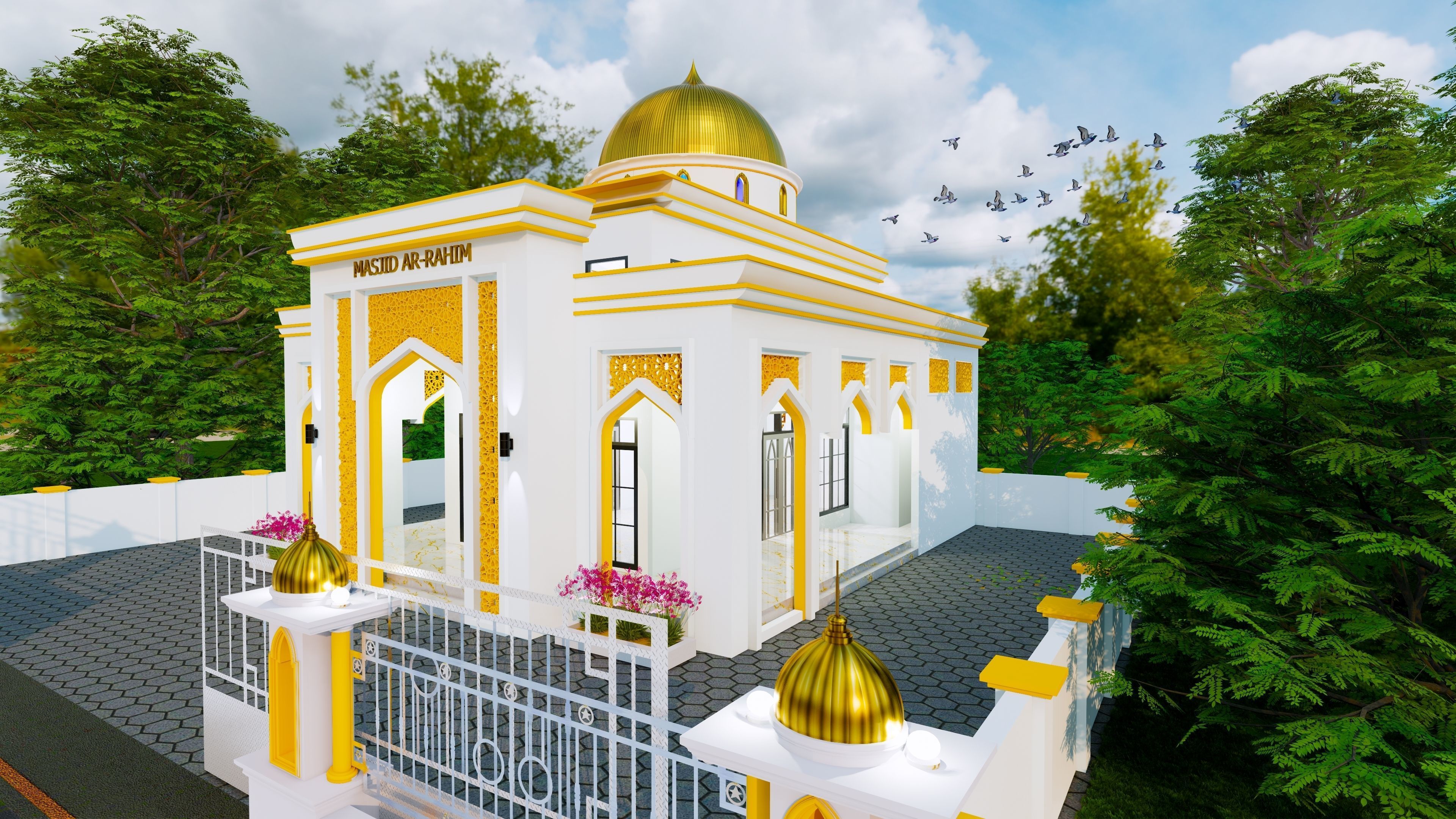 Mosque or Mushola or Prayer Room 3D Architecture design Model  3D model_2