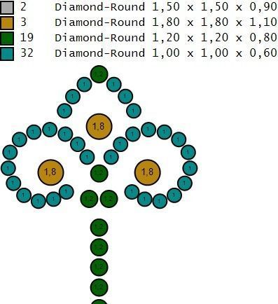 TK-002 key necklace with diamonds 3D print model_2