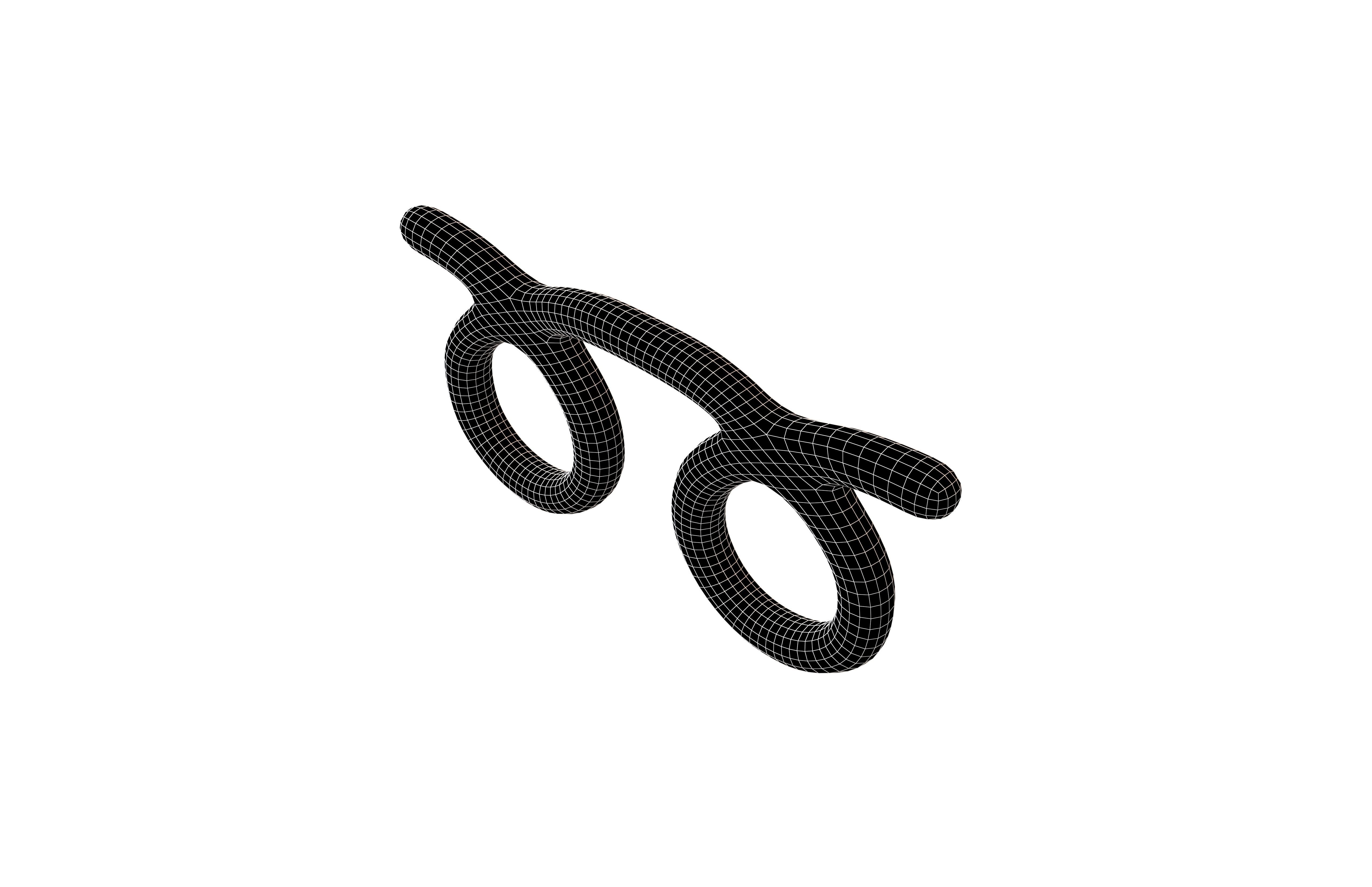 Double Curly Loop v1 002 Low-poly 3D model_5