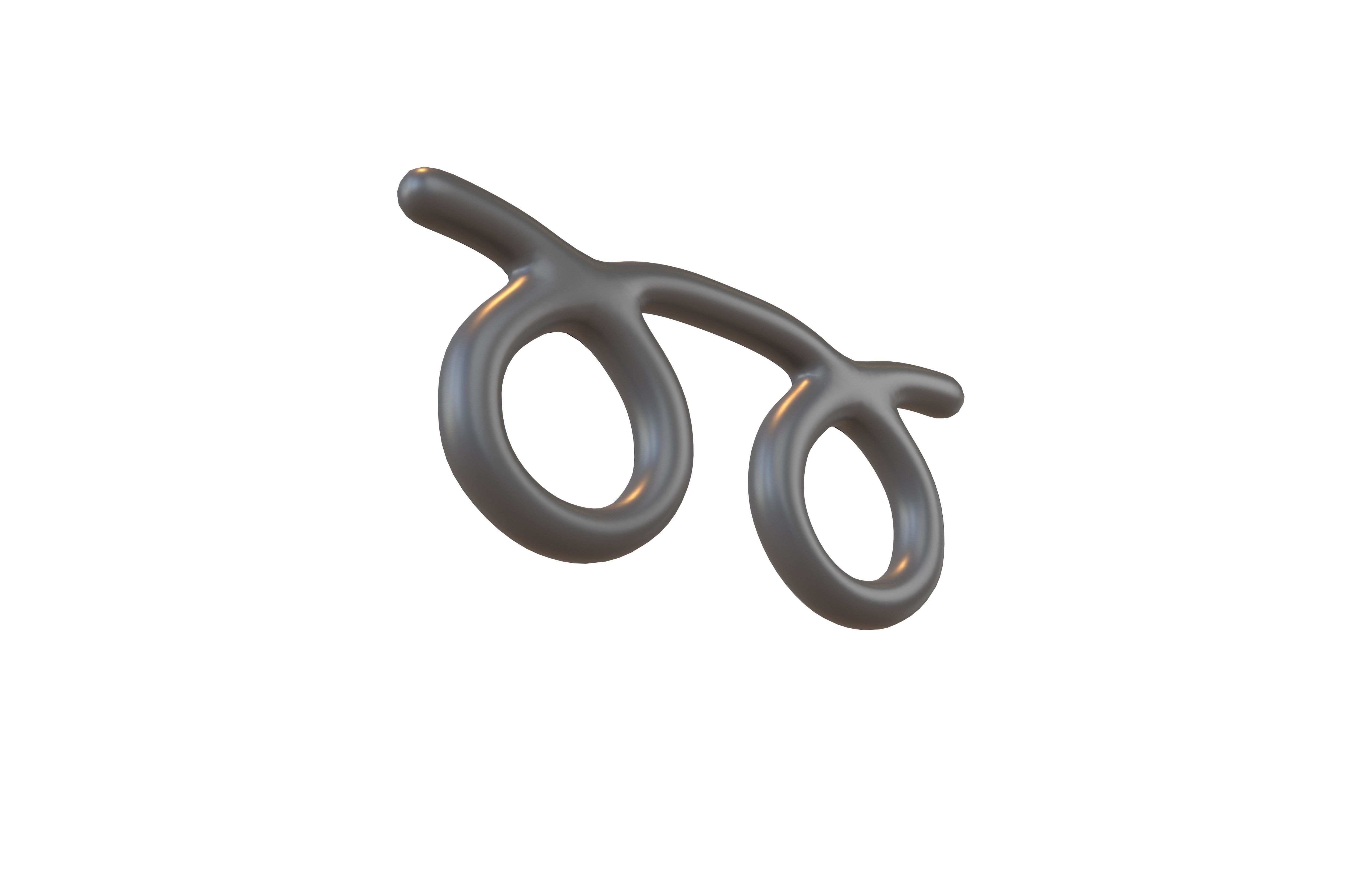 Double Curly Loop v1 002 Low-poly 3D model_1