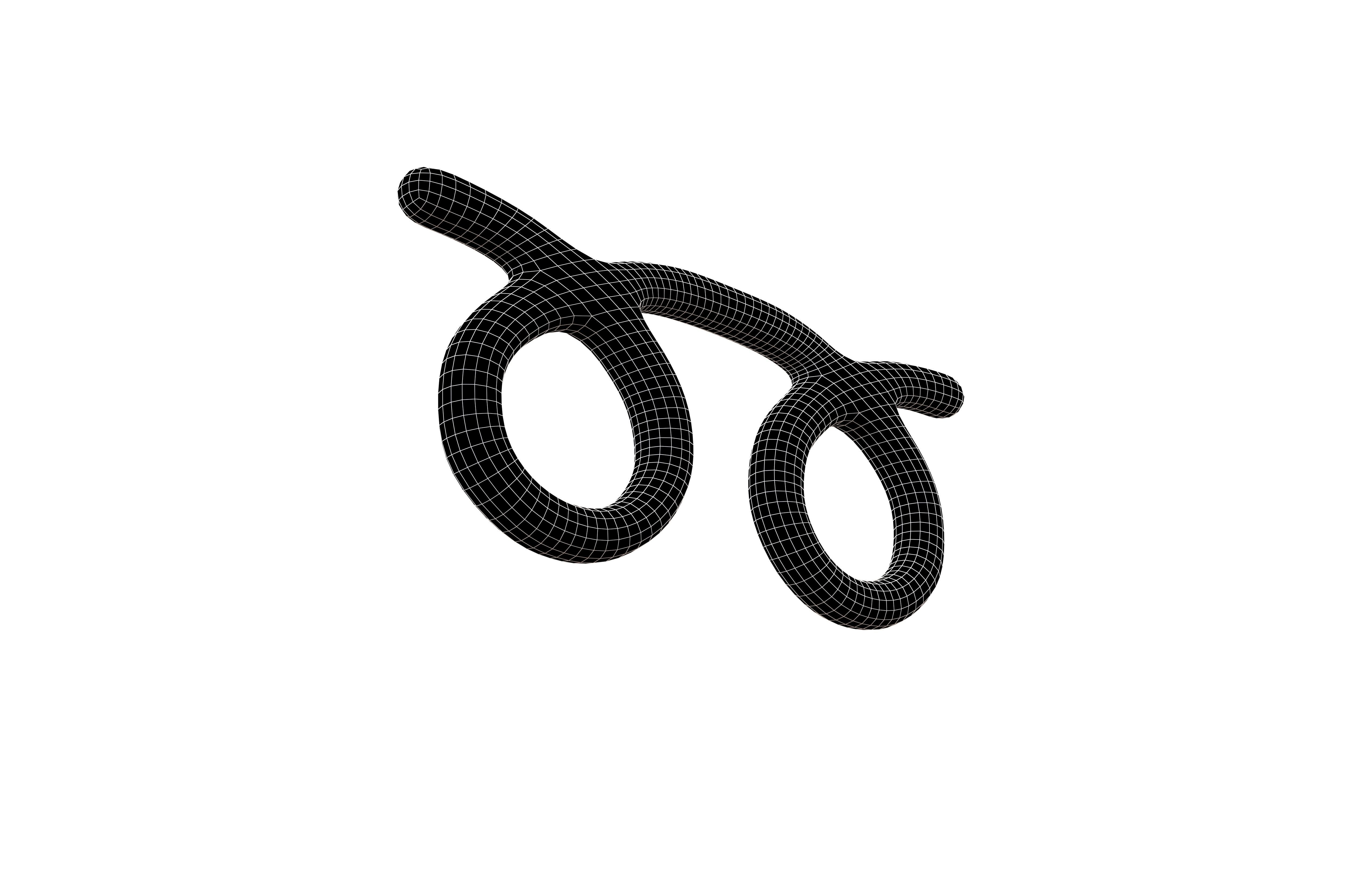 Double Curly Loop v1 002 Low-poly 3D model_7