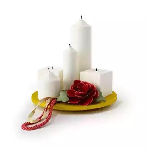 Variously Shaped  White Candles