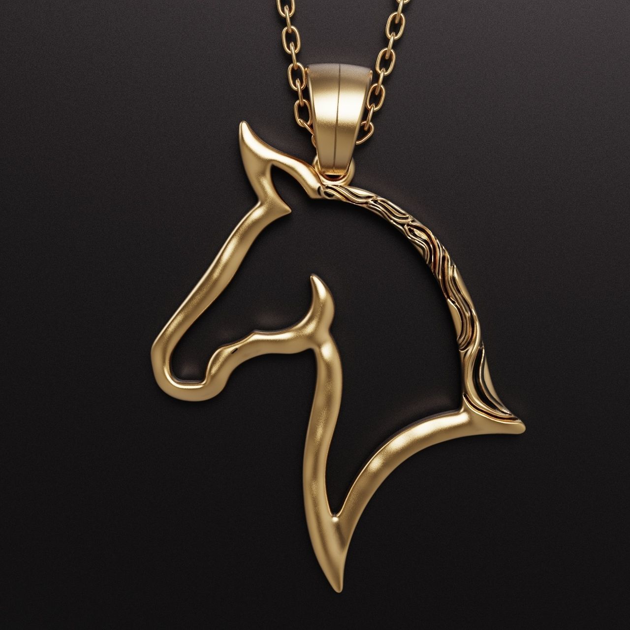 Horse Pendant 3D print model_5