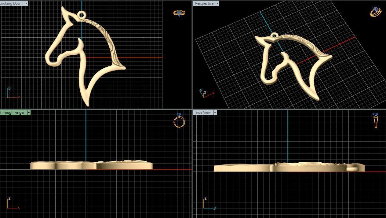 Horse Pendant 3D print model_10