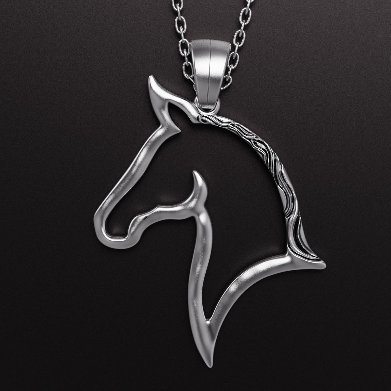 Horse Pendant 3D print model_1