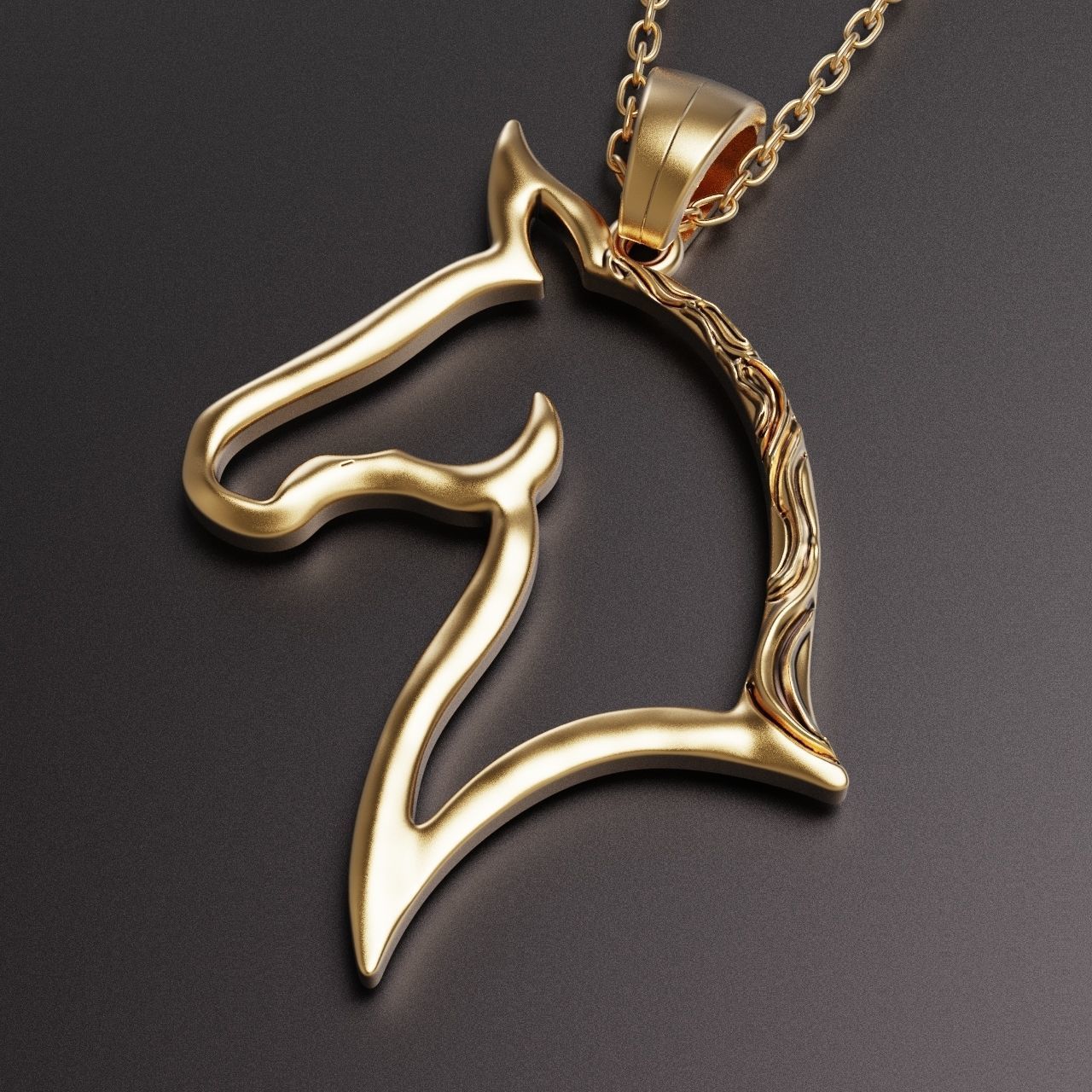 Horse Pendant 3D print model_3