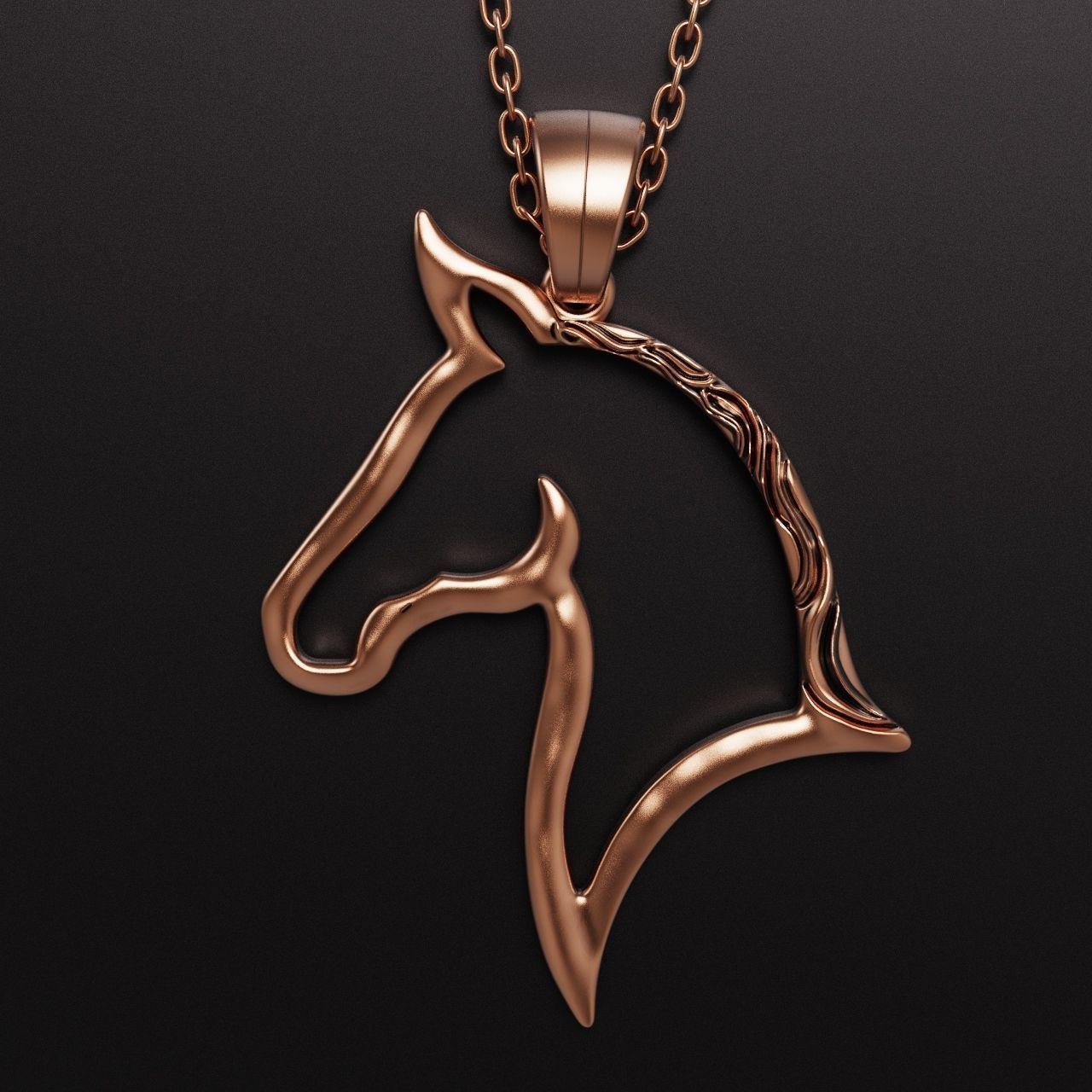 Horse Pendant 3D print model_6