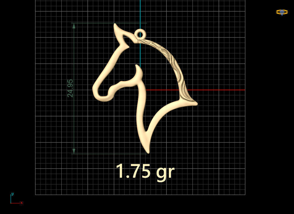 Horse Pendant 3D print model_7