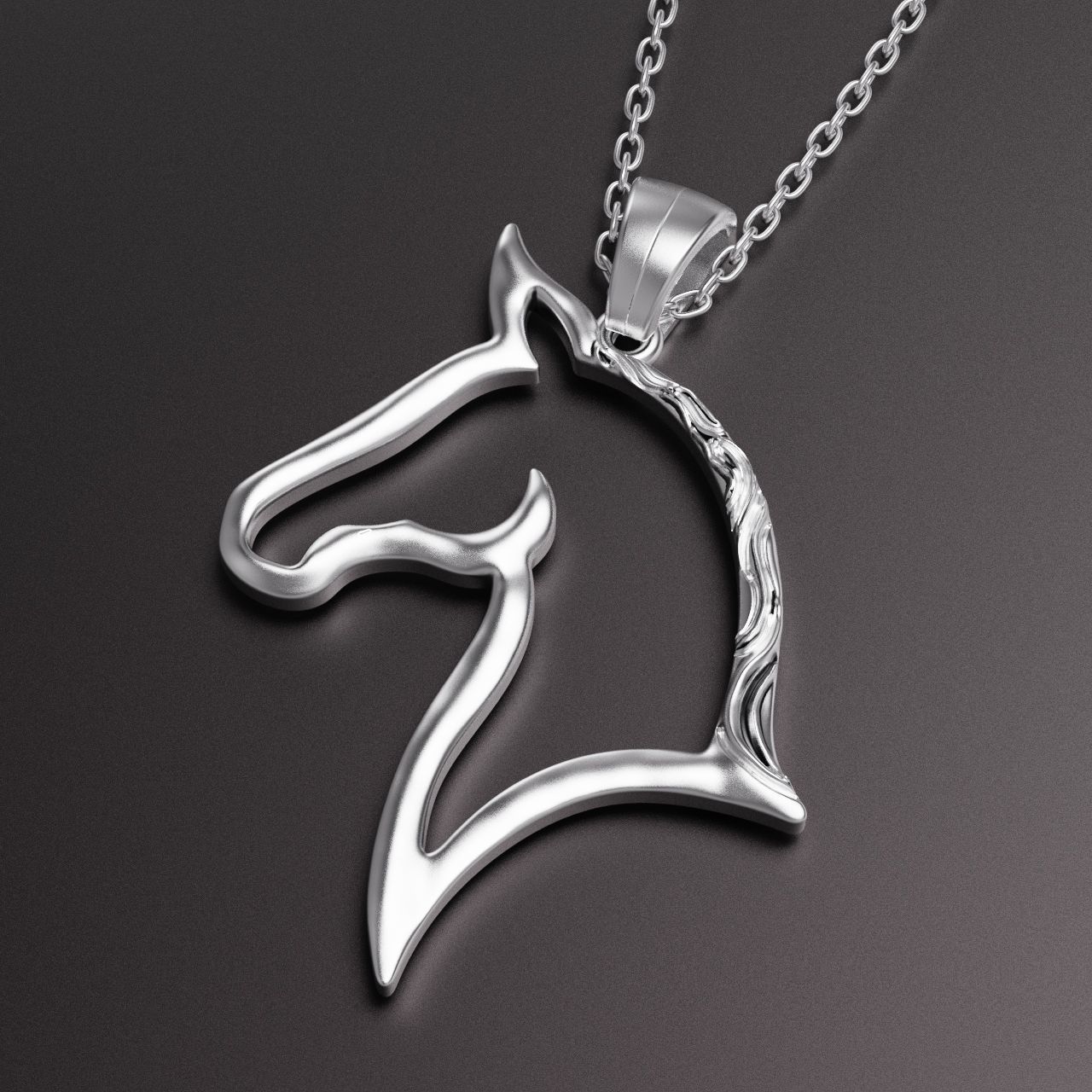 Horse Pendant 3D print model_4