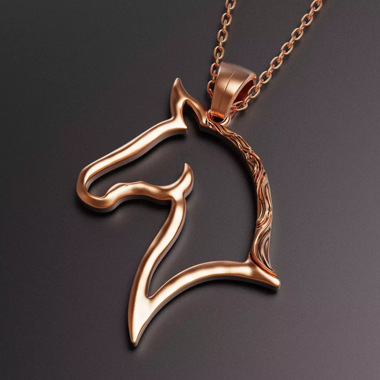 Horse Pendant 3D print model_0