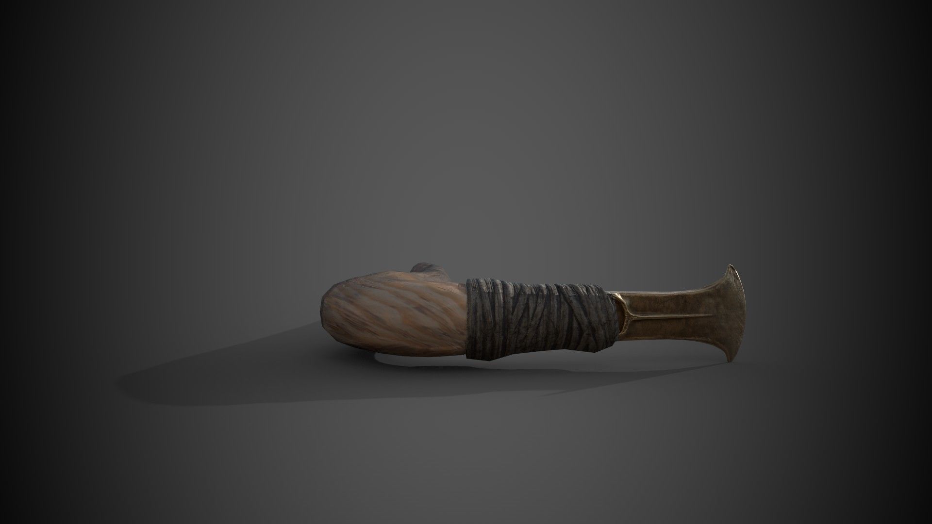 Bronze Age Adze Low-poly 3D model_7