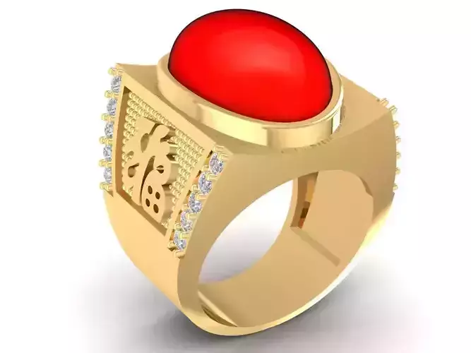 lucky men ring with letter Happy 2488