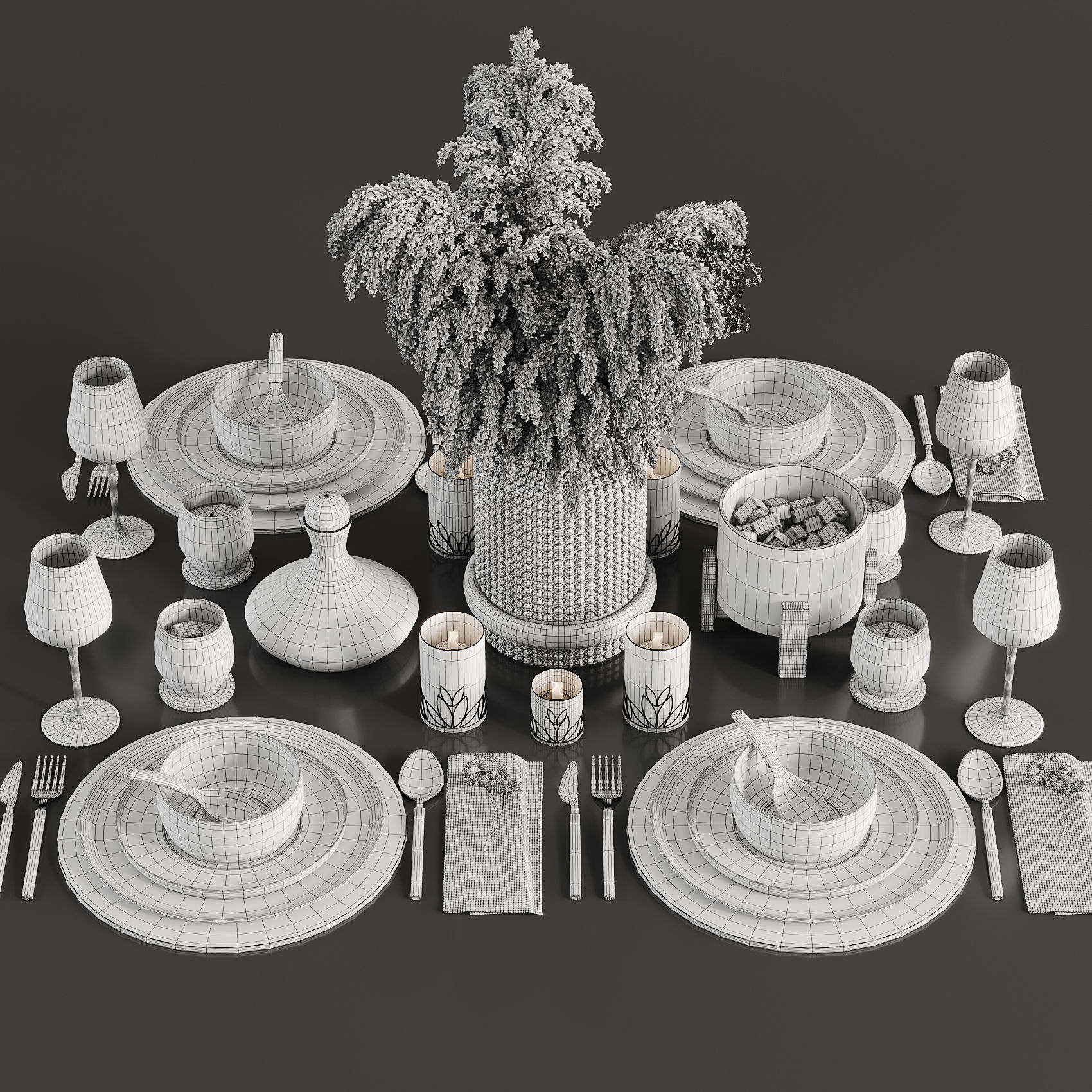 Table set 01 3D model_3