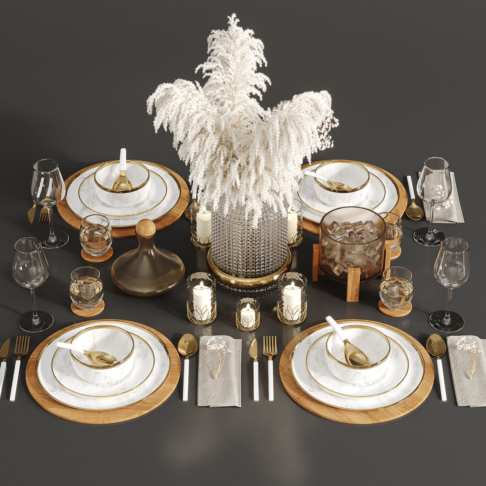 Table set 01 3D model_1