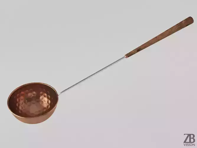 Sauna Copper Ladle 3D model