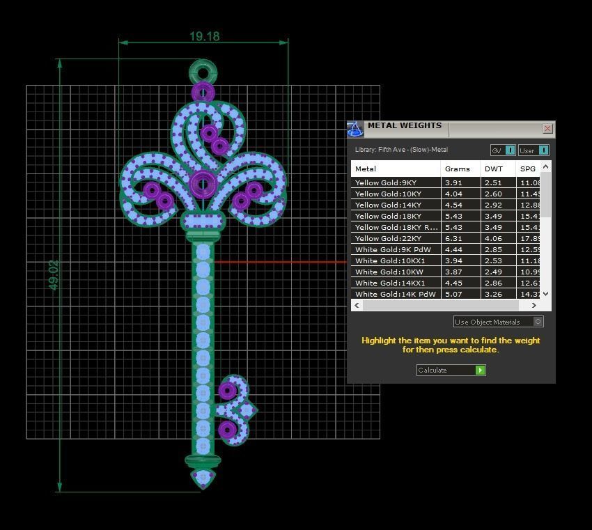 KT-004 key pendant with diamonds 3D print model_1