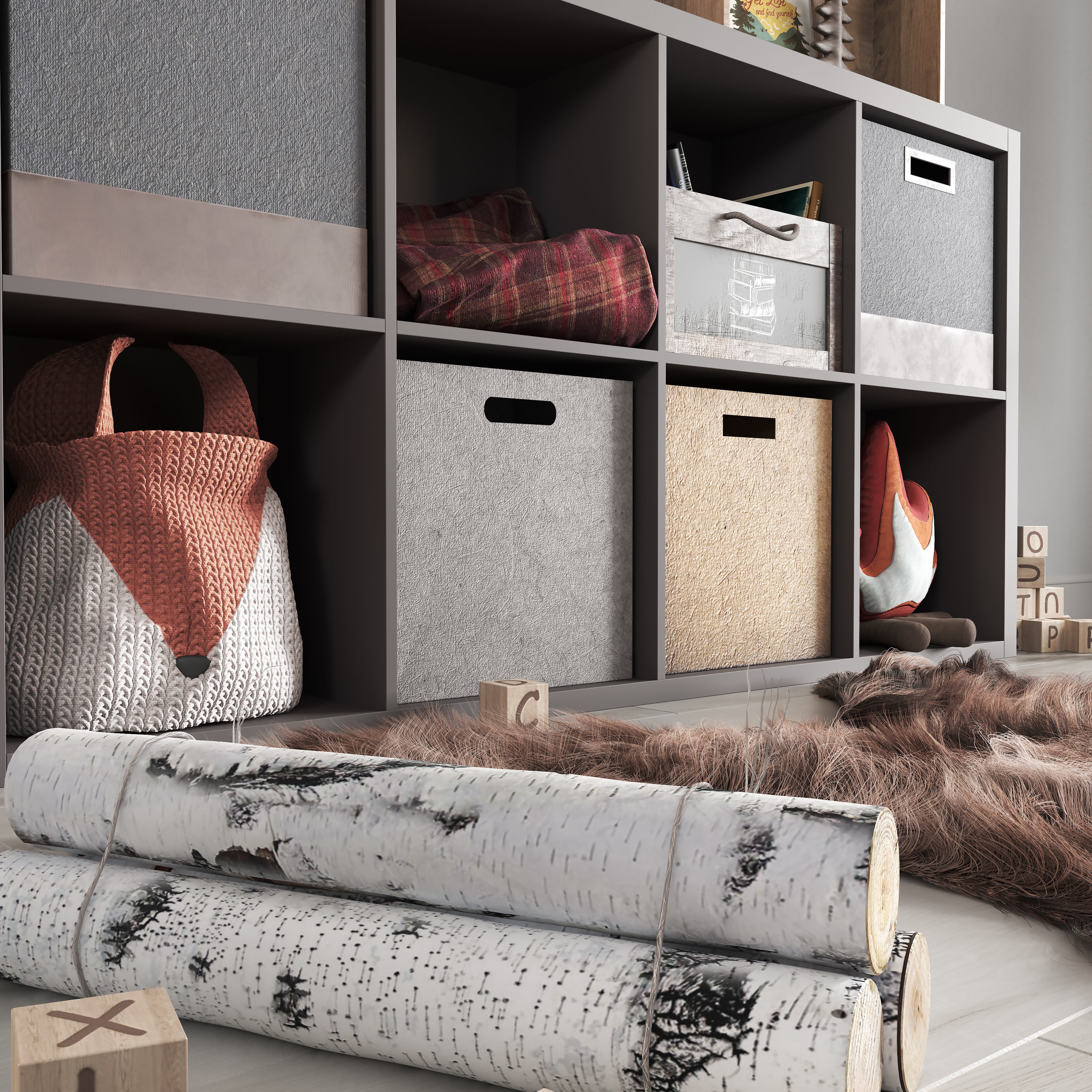 A Large Set Of Decor For A Nursery In Camp Style 3D model_9