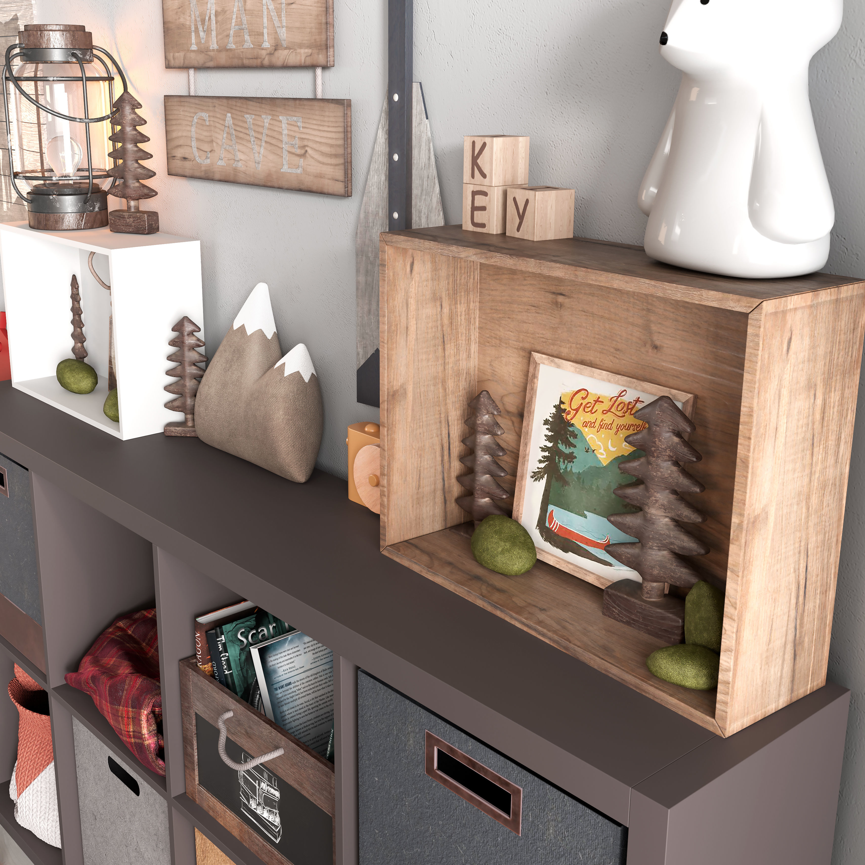 A Large Set Of Decor For A Nursery In Camp Style 3D model_6