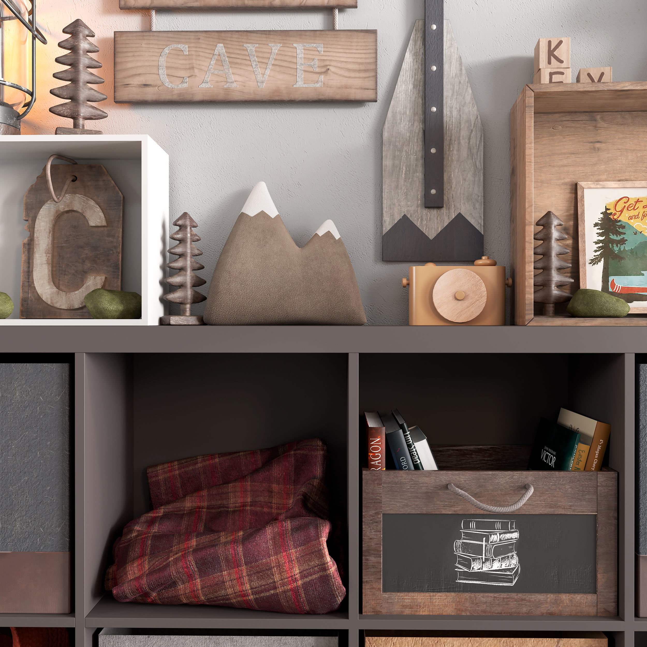 A Large Set Of Decor For A Nursery In Camp Style 3D model_10