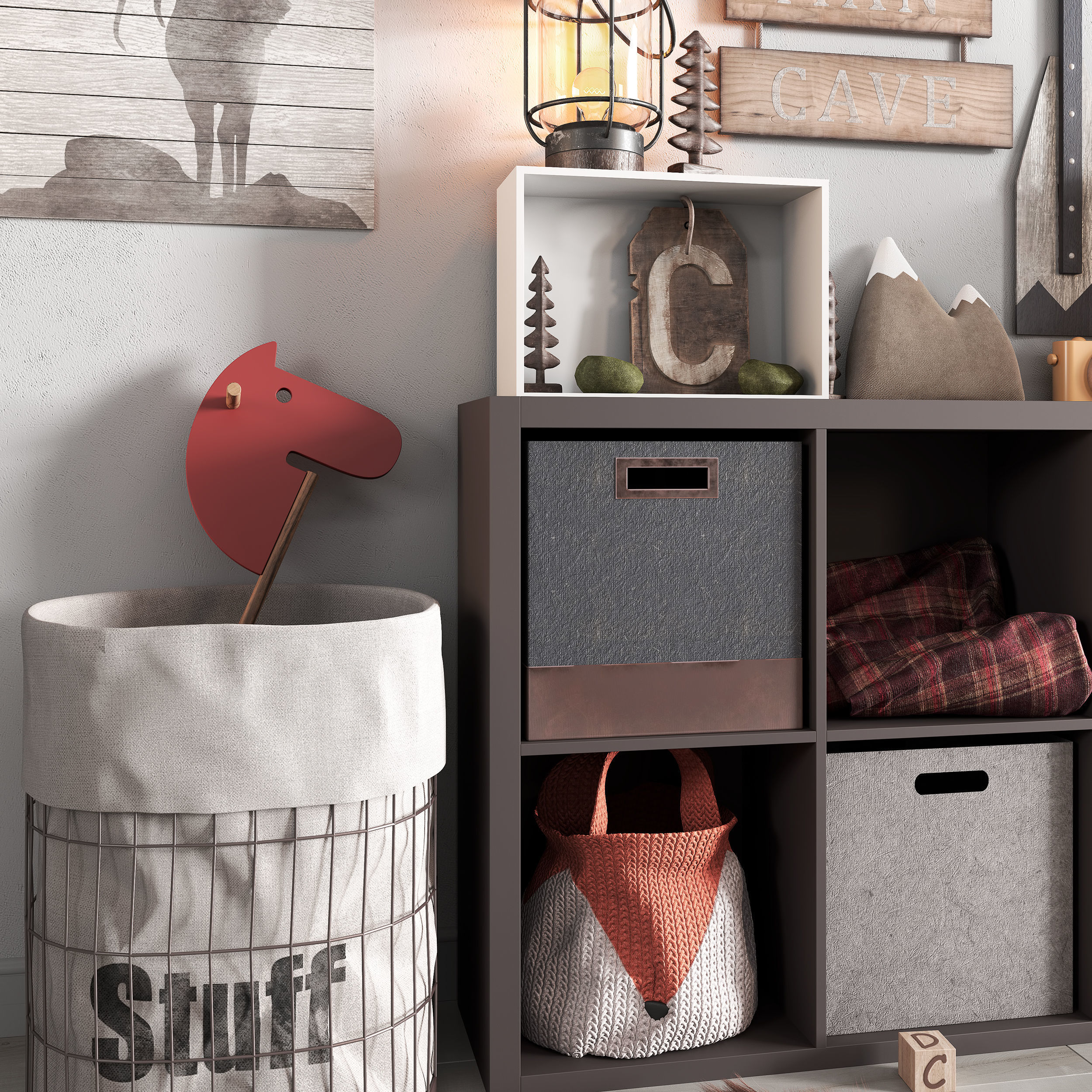 A Large Set Of Decor For A Nursery In Camp Style 3D model_3