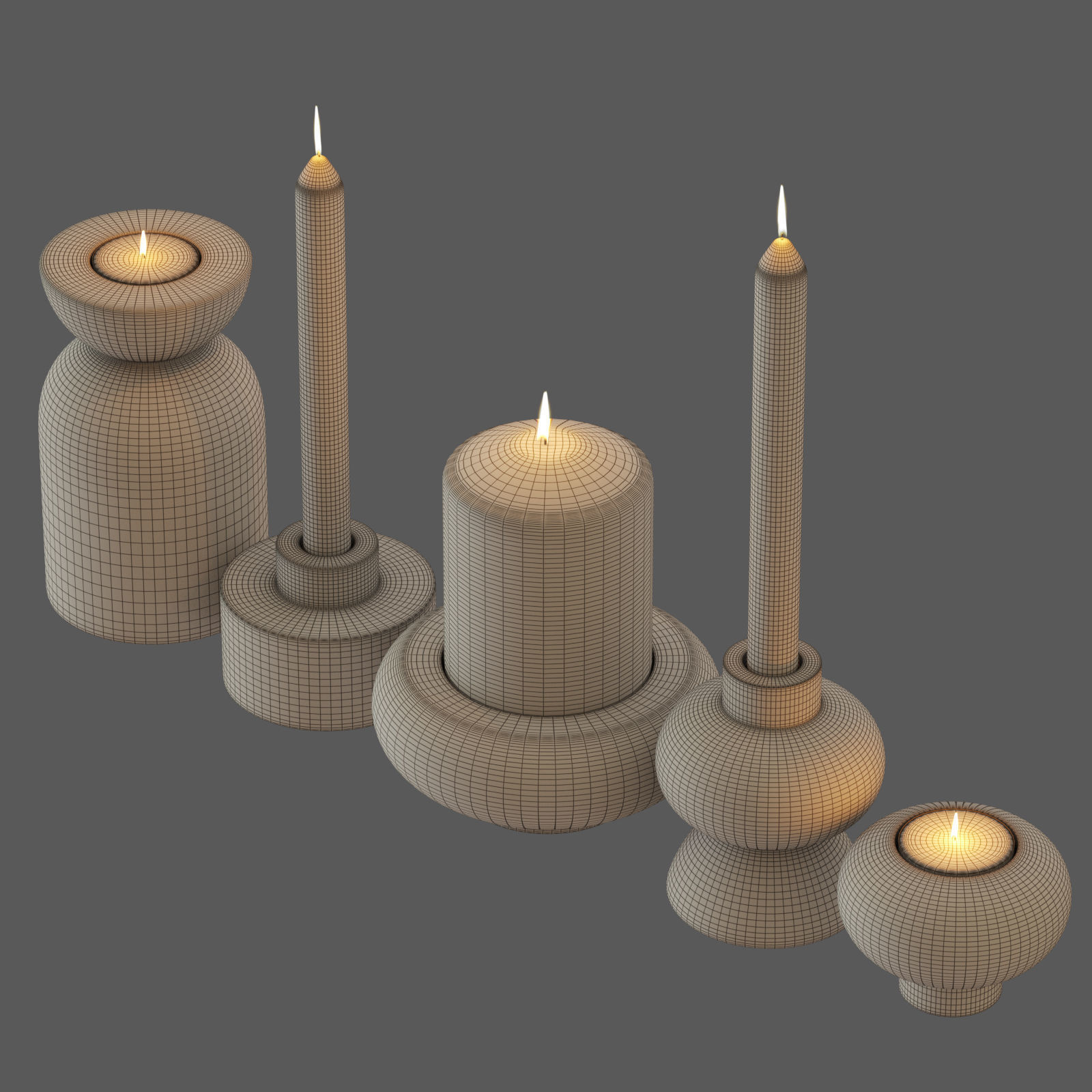 ROCK CANDLE HOLDER LARGE 3D model_4
