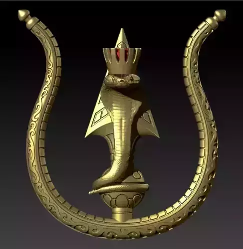 trident trishula and snake 3D print model
