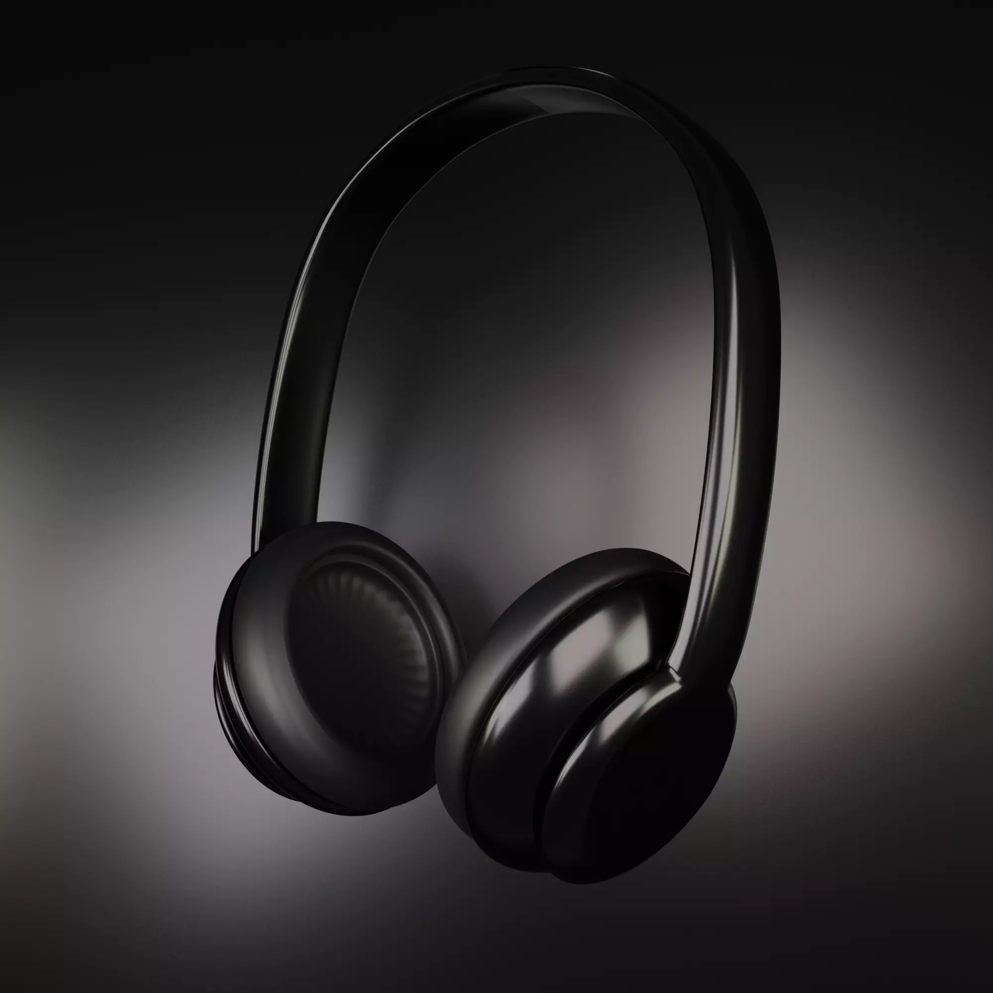 Black 3D wireless headphone 3D model_0