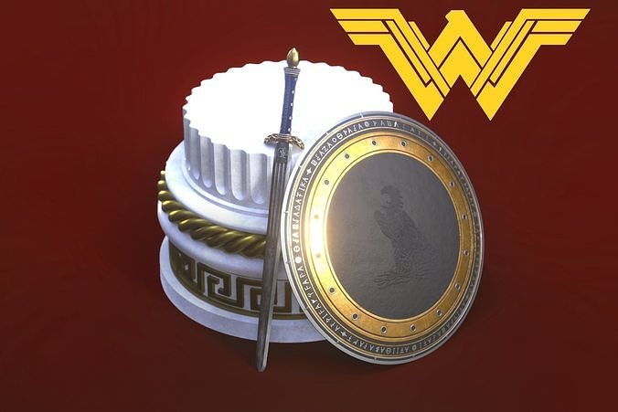 Wonder Woman Sword and shield 3D Model Collection