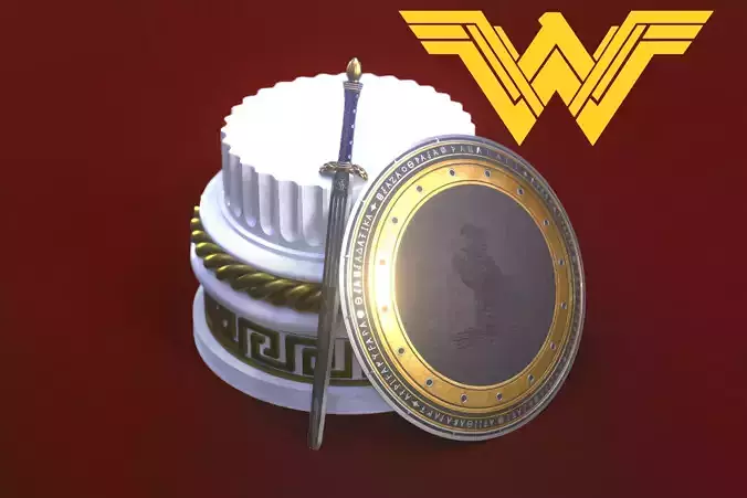 Wonder Woman Sword and shield 3D Model Collection