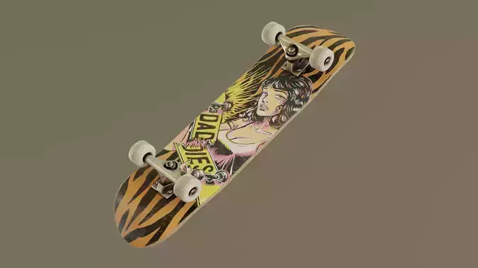 Skateboard - Tiger Deck Low-poly 3D model