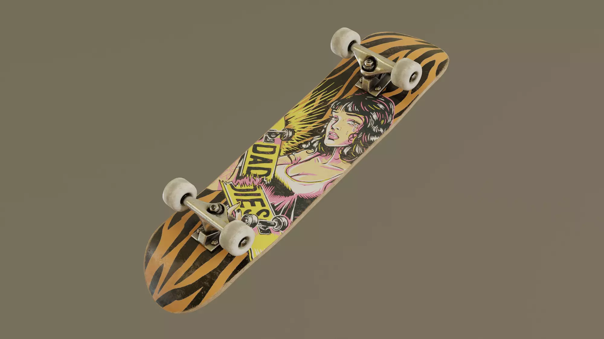 Skateboard - Tiger Deck Low-poly 3D model_0