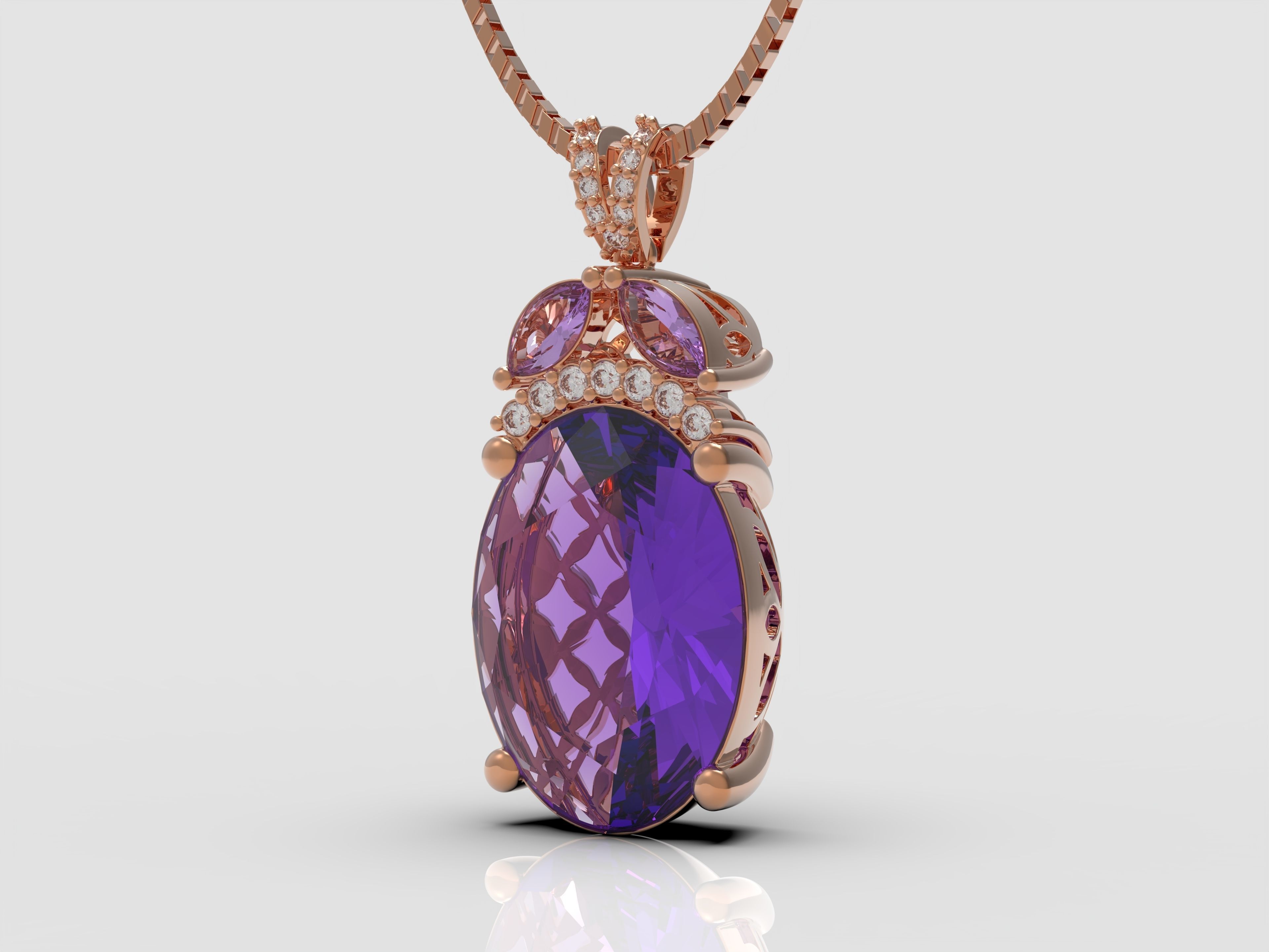 Oval necklace 3D print model_2