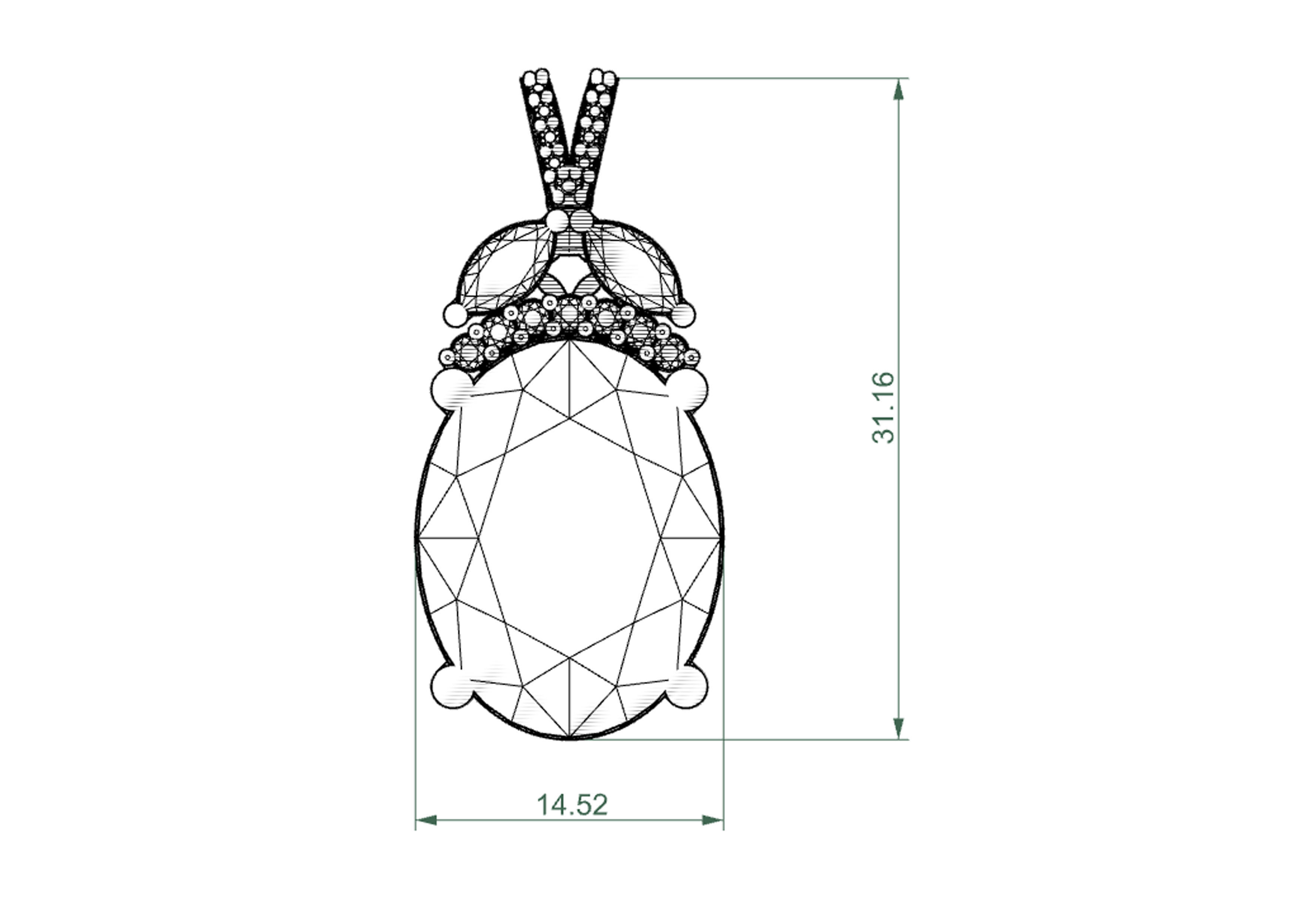 Oval necklace 3D print model_6