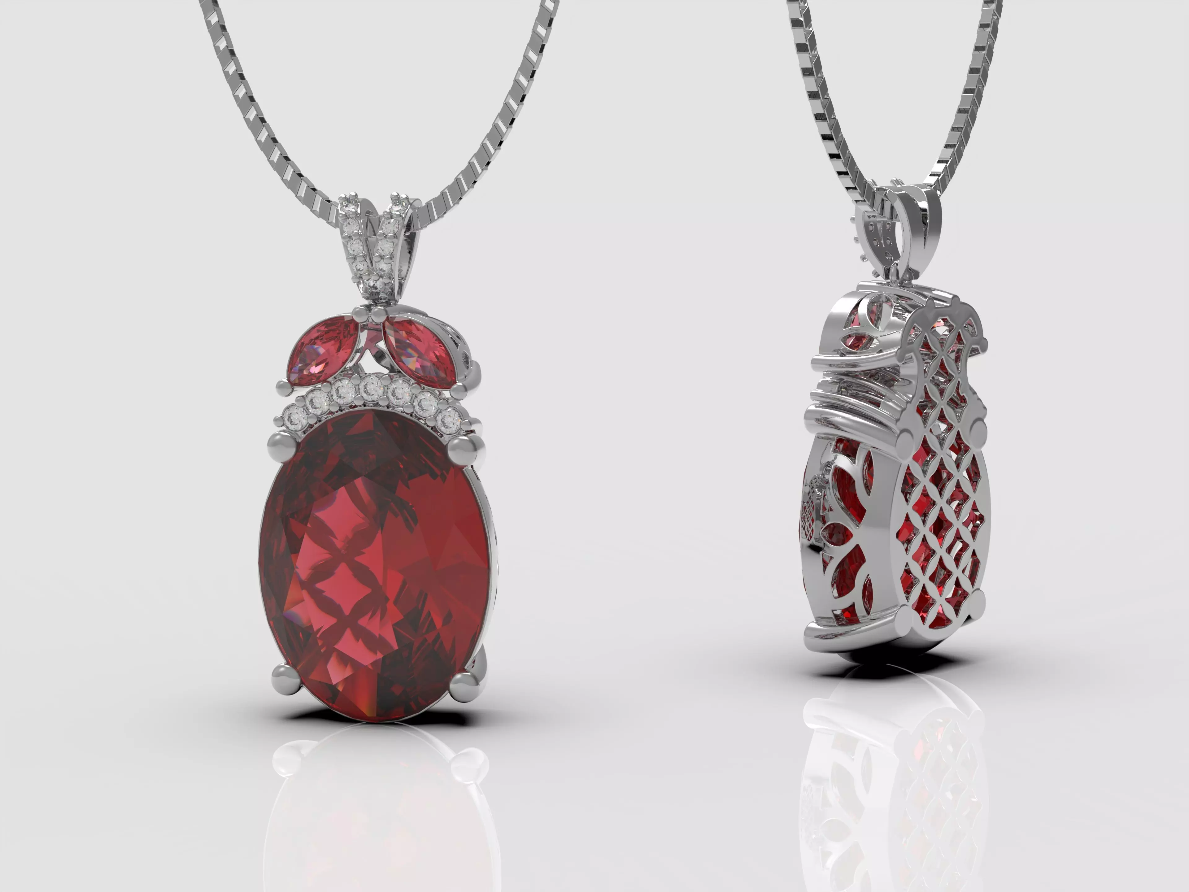 Oval necklace 3D print model_0
