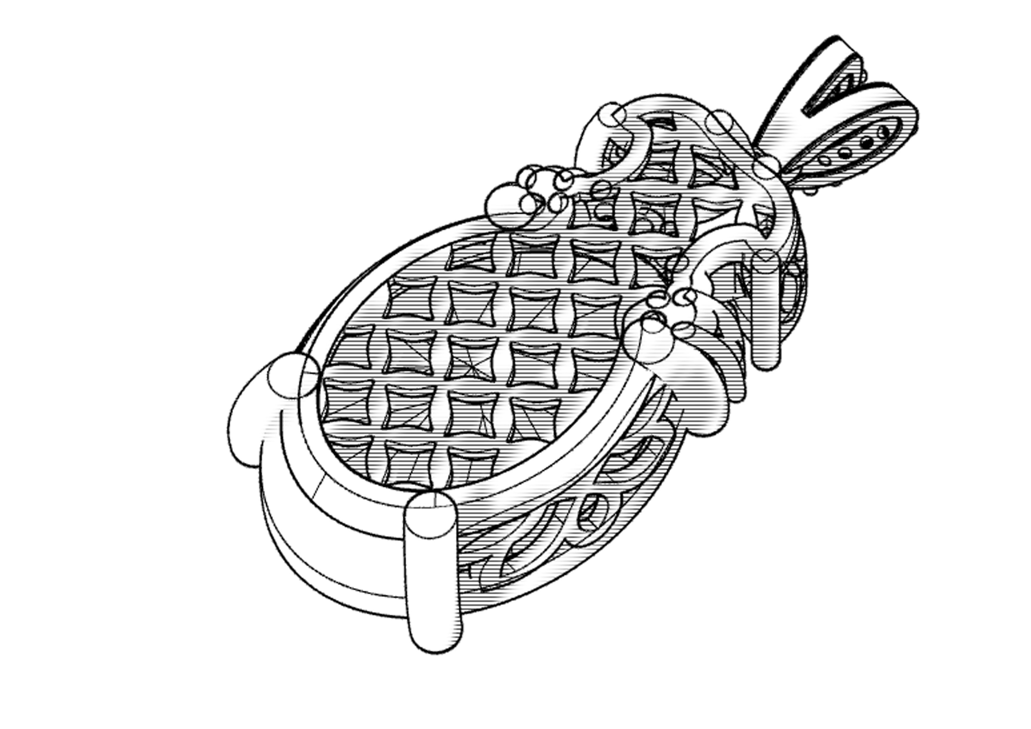 Oval necklace 3D print model_5