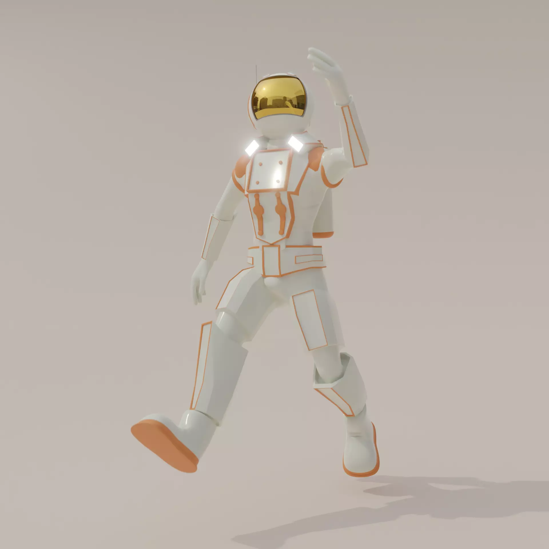 Astronaut cartoon style rigged Funny 3D model