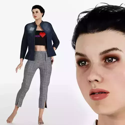 Yasmine -01 Standing Pose Female 3D model