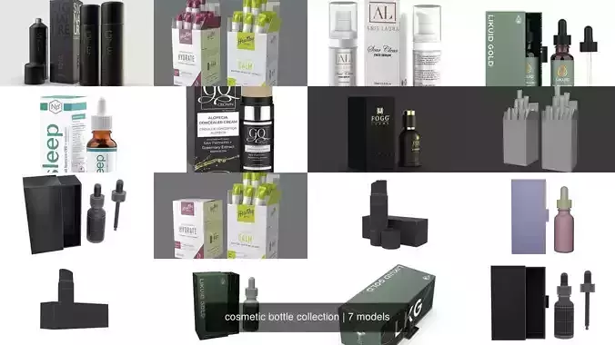 cosmetic bottle collection 
