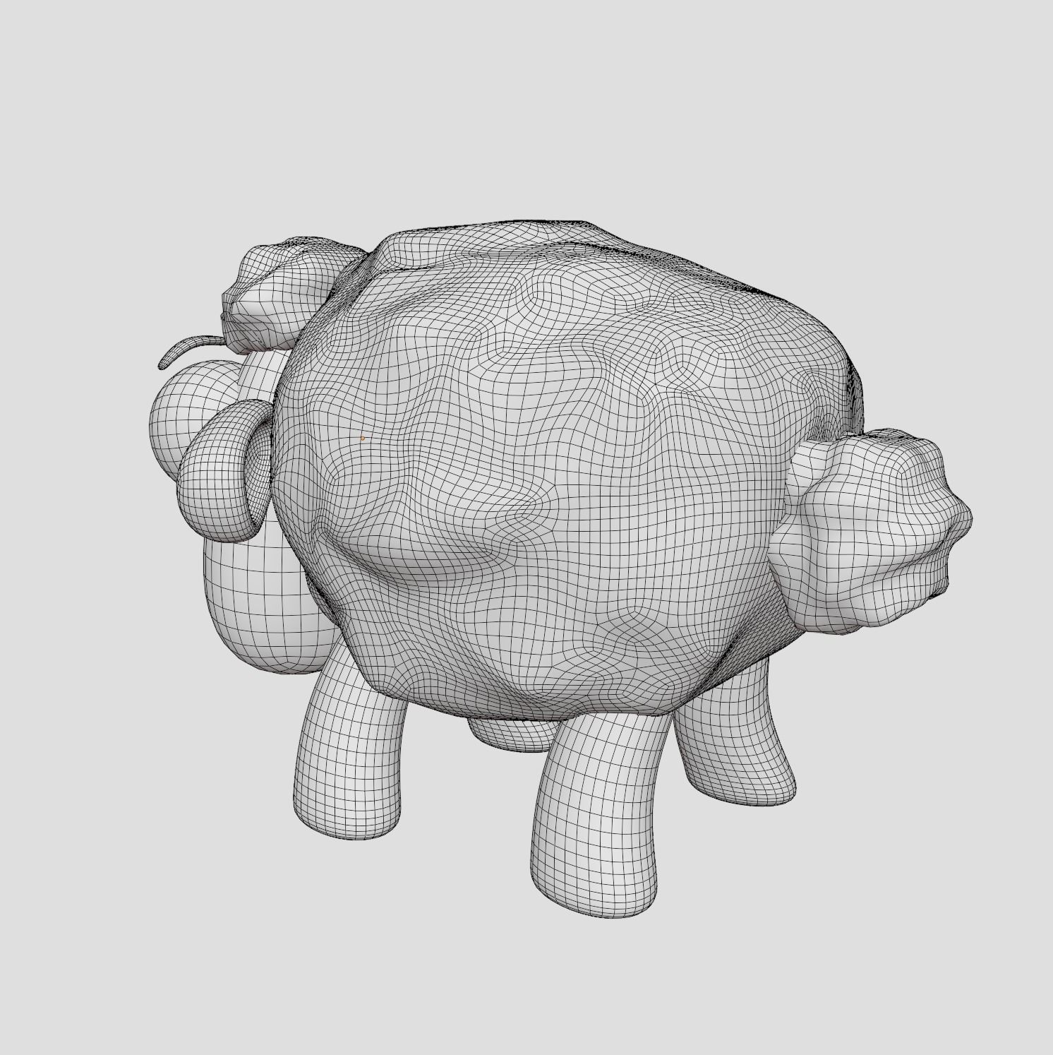 Sheep cartoon funny and cute Free low-poly 3D model_5