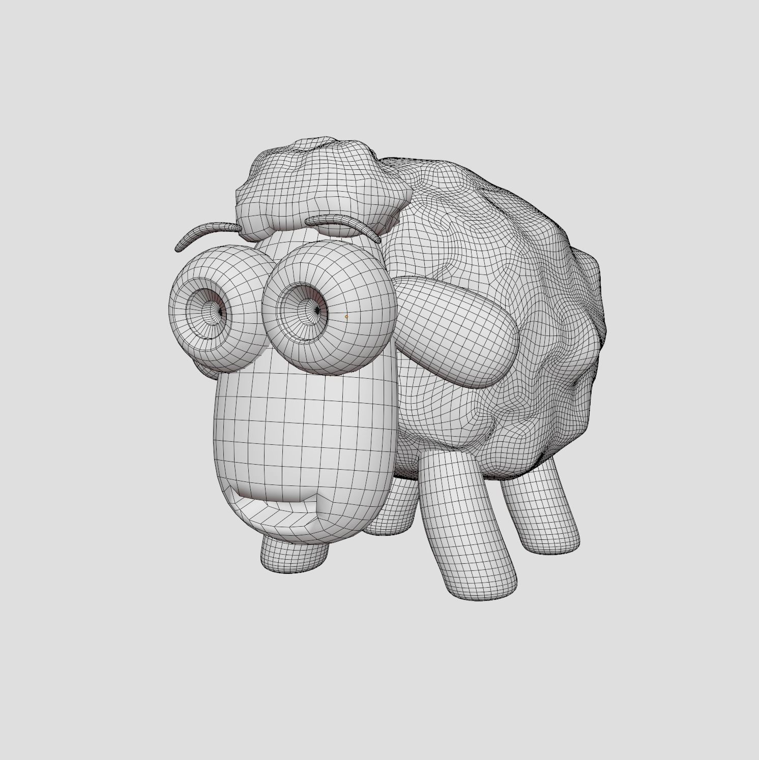 Sheep cartoon funny and cute Free low-poly 3D model_4